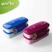 Eco Friendly Reusable Double-Deck Plastic Lunch Box for Kids,Bento Box with Compartment