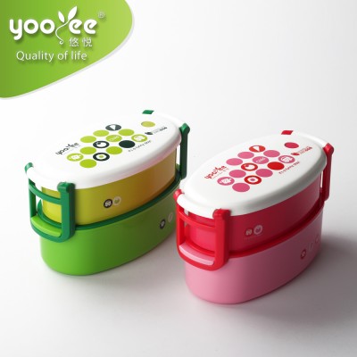 Wholesale BPA Free Reusable Lunch Container with Spoon,Plastic Lunch Box for Kids